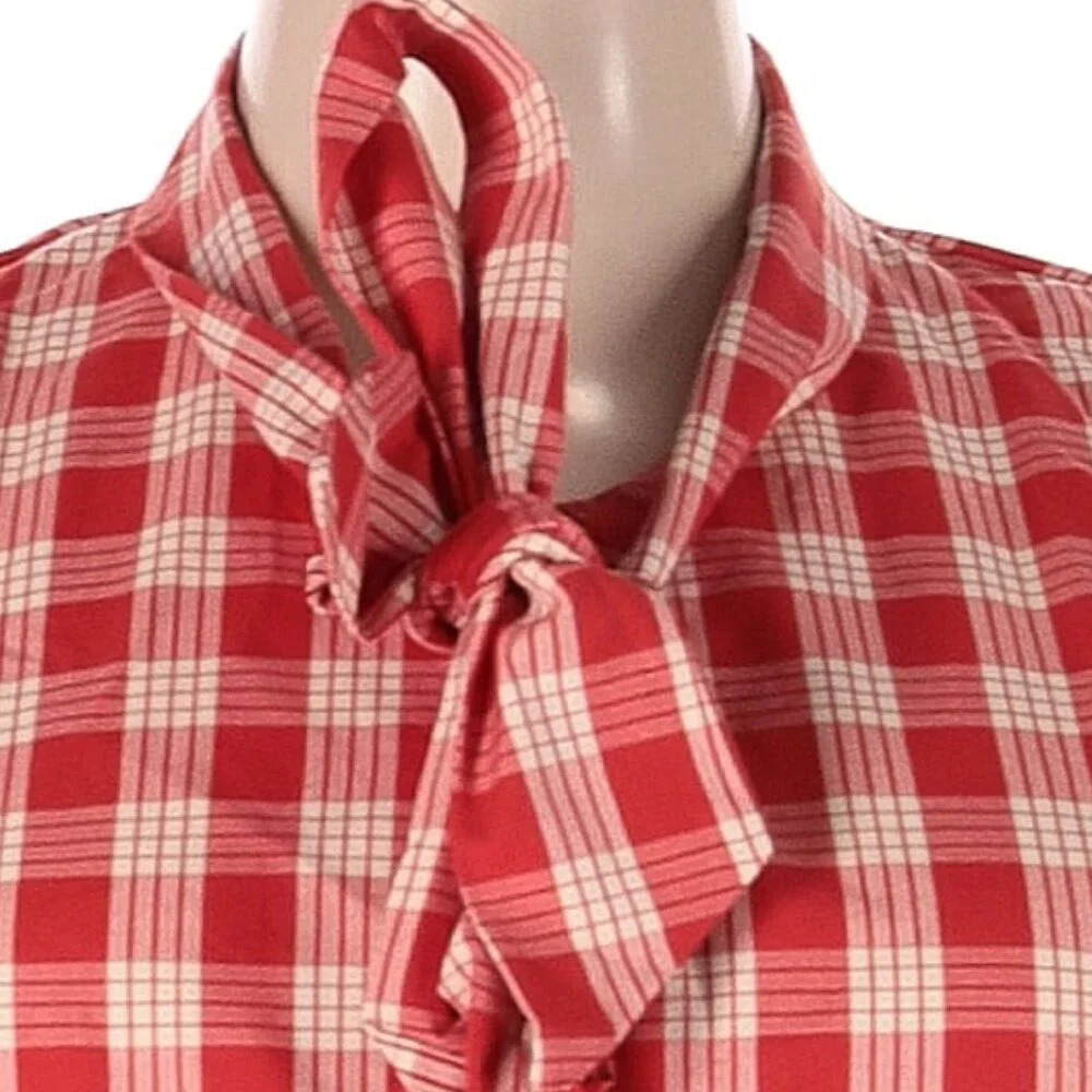 Retrolicious Tie-Nick Shirt - Red Plaid - Picture 2 of 3